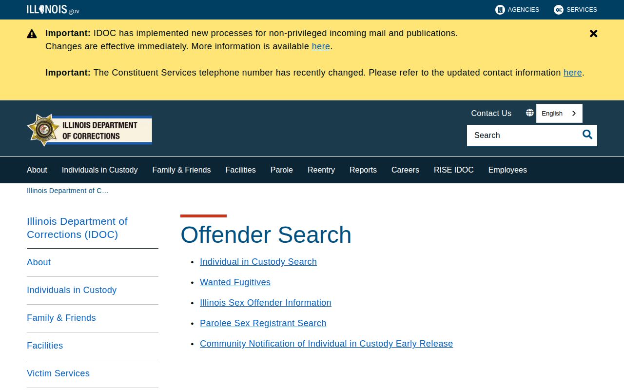 Illinois Department of Corrections offender and wanted-fugitive search for Crawford County custody research