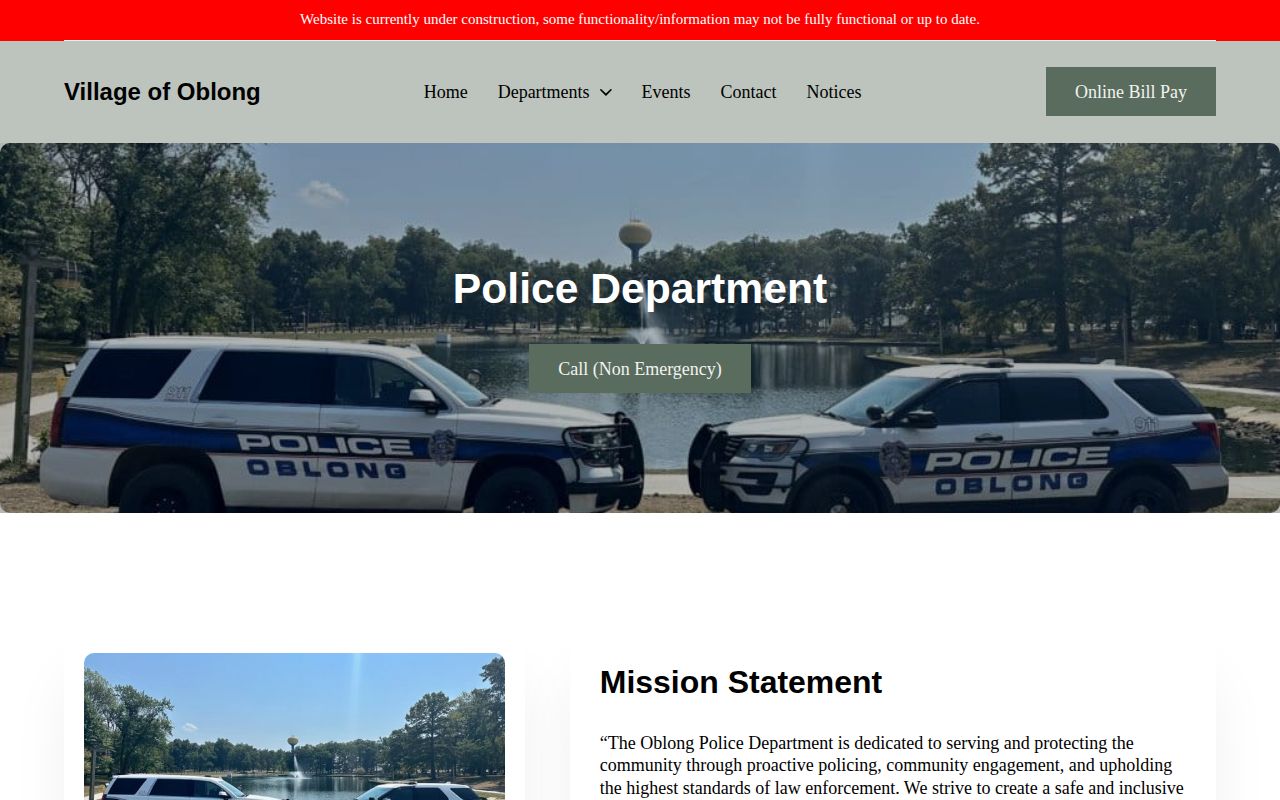 Oblong Police Department official page for Crawford County arrest records